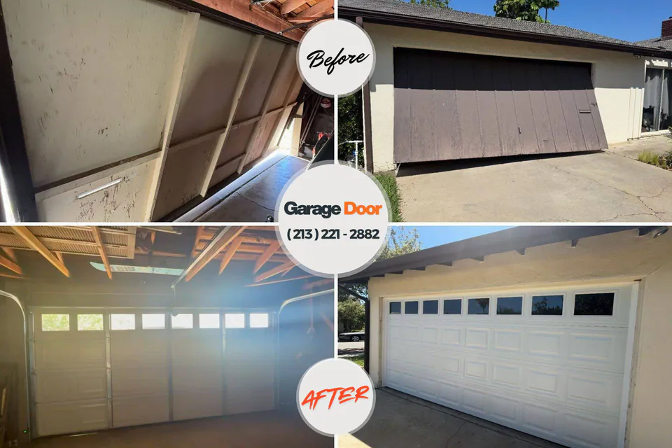 Before and after: garage door repair Keystone, CO